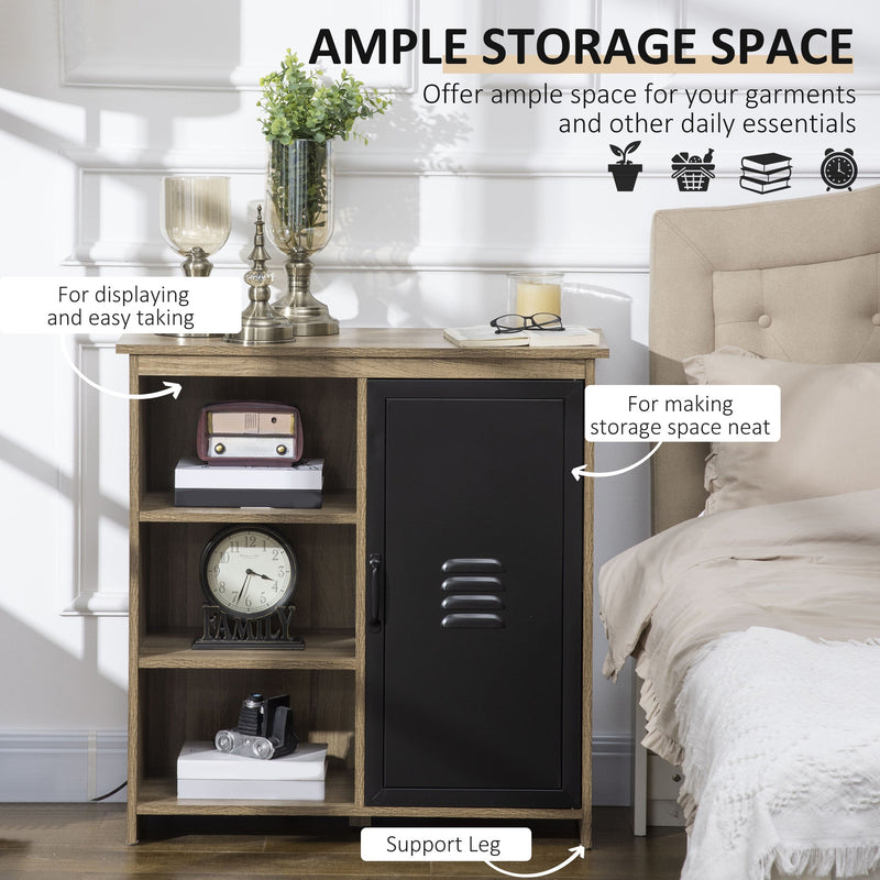 3-Tier Cupboard Storage Cabinet with Steel Door - Adjustable Home Organizer Sideboard for Dining, Living Room, Kitchen - Ideal for Space Optimization and Clutter Reduction