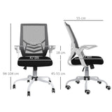 Ergonomic Mesh Office Chair with Flip-up Armrests - Lumbar Support and Smooth-Rolling Swivel Wheels - Comfortable Seating for Home Office and Desk Work