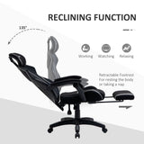 Ergonomic Mesh Office Chair with Reclining Back and Footrest - Adjustable Height, Swivel Wheels, Lumbar Support for Home Office - Comfortable Desk Task Computer Chair in Black Grey