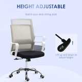 Ergonomic Mesh Desk Chair with Adjustable Armrests - Black Office Chair with 360° Swivel and Height Adjustment - Comfortable Seating for Work and Study