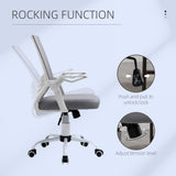 Ergonomic Mesh Swivel Office Chair with Lumbar Support - Adjustable Height Desk Chair with Flip-Up Arms, Grey - Ideal for Home Office Comfort and Posture Improvement