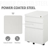 Mobile 3-Drawer Vertical File Cabinet - Lockable Rolling Storage Unit, Under Desk Design - Ideal for Home Office Organization