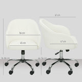 HOMCOM Velvet-feel Swivel Office Chair - Cream