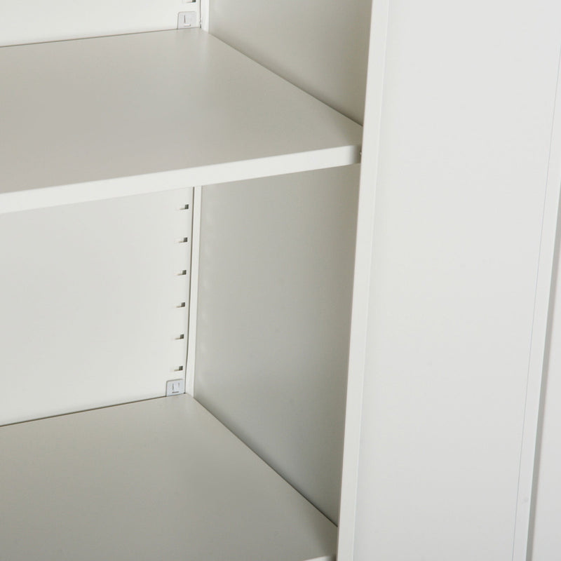 Cool Rolled Steel Lockable Cabinet - Tall Office Filing Storage with 2 Doors & 4 Adjustable Shelves - Secure Organizational Solution for Documents and Books