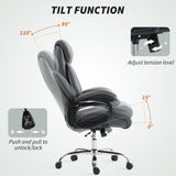 HOMCOM Super Padded Faux Leather Office Chair - Charcoal Grey