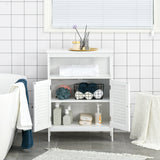 Freestanding Wooden Bathroom Cabinet - Spacious Storage Organizer with Double Shutter Doors, Cupboard Design - Elegant Home Furniture for Bathroom Essentials and Linens