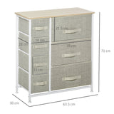 7-Drawer Vertical Linen Storage Tower - Sturdy Metal Frame Dresser Organizer with Adjustable Feet - Ideal for Living Room, Bathroom, Kitchen Organization