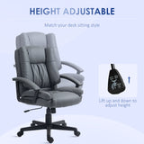 Faux Leather Mid-Back Office Chair - Adjustable Height, Executive Computer Desk Seat with Swivel & Rolling Wheels - Comfortable Seating Solution for Professionals and Home Offices