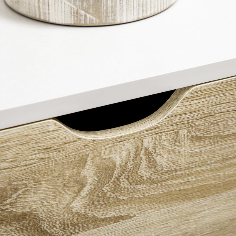 Modern White Sideboard - Accent Storage Cabinet with Drawer and 2 Doors for Home Organization - Ideal for Bedroom, Living Room, or Hallway Spaces