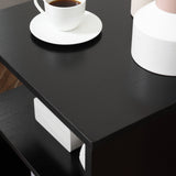 S-Shaped Wooden Table Set - 2-Tier Cube Coffee & Console Storage Shelves, Office Bookcase, Living Room Organizer - Versatile Display and Decor Solution for Modern Homes