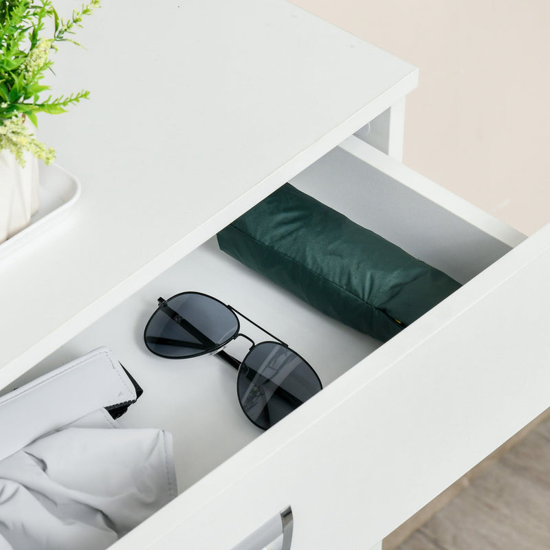 Slim White Tipping Shoe Cabinet - Entryway Storage Rack with Pull-Down Doors & Drawer, Adjustable Shelf - Space-Saving Organizer for Hallways and Small Areas
