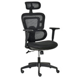Ergonomic High-Back Mesh Office Chair - Swivel Desk Chair with Adjustable Height, Headrest, and Lumbar Support - Comfortable Padded Seating for Home Office Use
