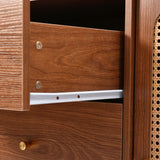 Adjustable Shelf Sideboard - Freestanding Storage Cabinet with 2 Doors and 3 Drawers in Walnut - Organizer for Living Room & Bedroom