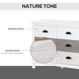 6-Drawer Side Cabinet Home Organizer - Spacious Storage Unit with Round Handles - Perfect for Bedroom & Living Room Organization