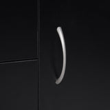 2-Door & 4-Drawer Sideboard Storage Cabinet - Freestanding Cupboard and Chest Organizer for Kitchen & Living Room - Sleek Black Finish for Home Organization