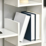 6-Tier Bookshelf - Modern White Bookcase with 11 Open Shelves for Decorative Storage - Ideal for Home Office and Study Organization
